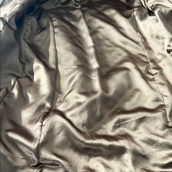 Chic Bronze/Gold Quilted Puffer Coat with Faux Fur Hood - Picture 8 of 11